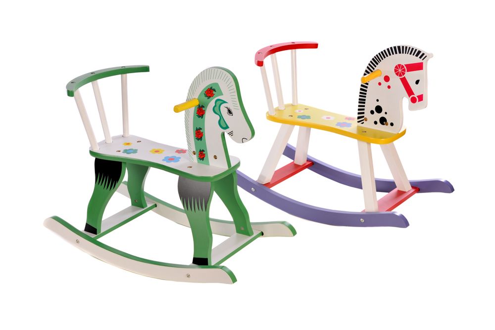 Wooden Rocking Horse Animal Saddle Kid Chair Children Baby Vintage